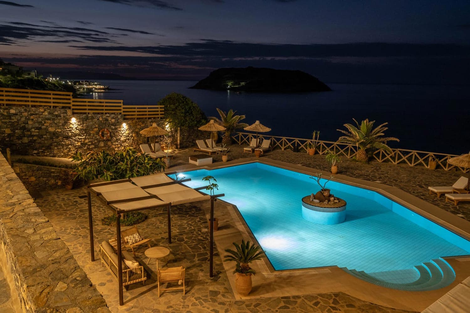 Side view toward the island of Mochlos from the property